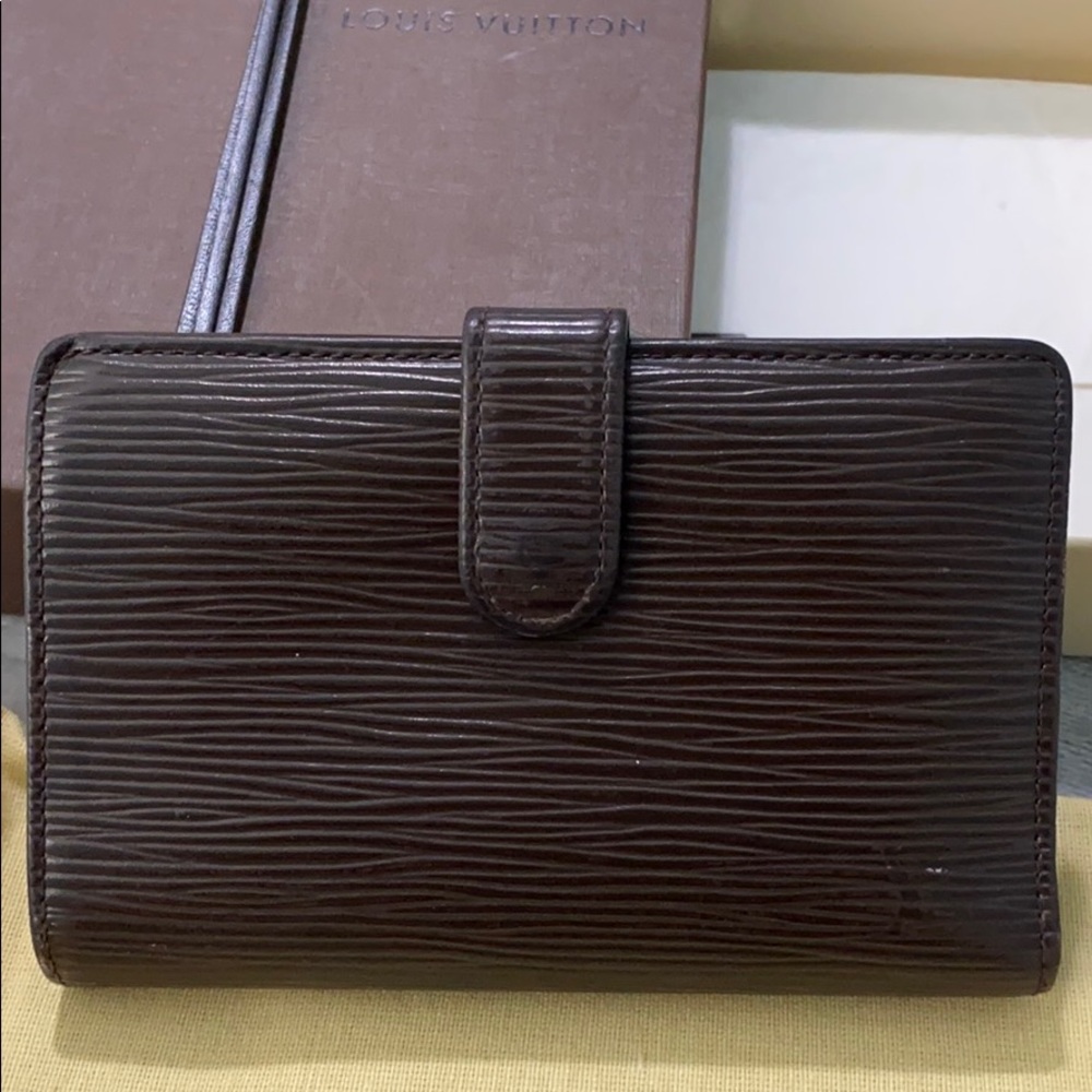Authentic LV EPI Brown Leather French Purse Wallet